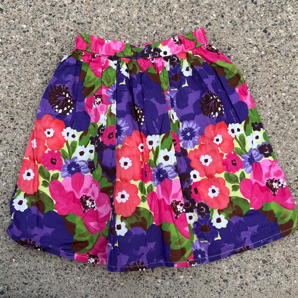 Gymboree Floral Poppy Skirt Girls Size 7 Lined Cotton Spring
